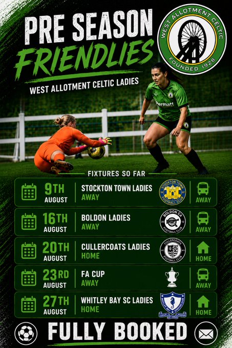Pre-Season so far for West Allotment Celtic Ladies! 🔥