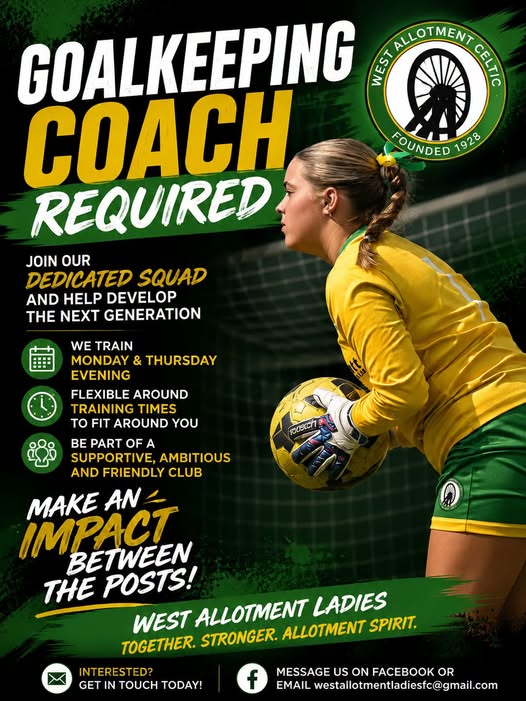 GOALKEEPING COACH REQUIRED! 🧤