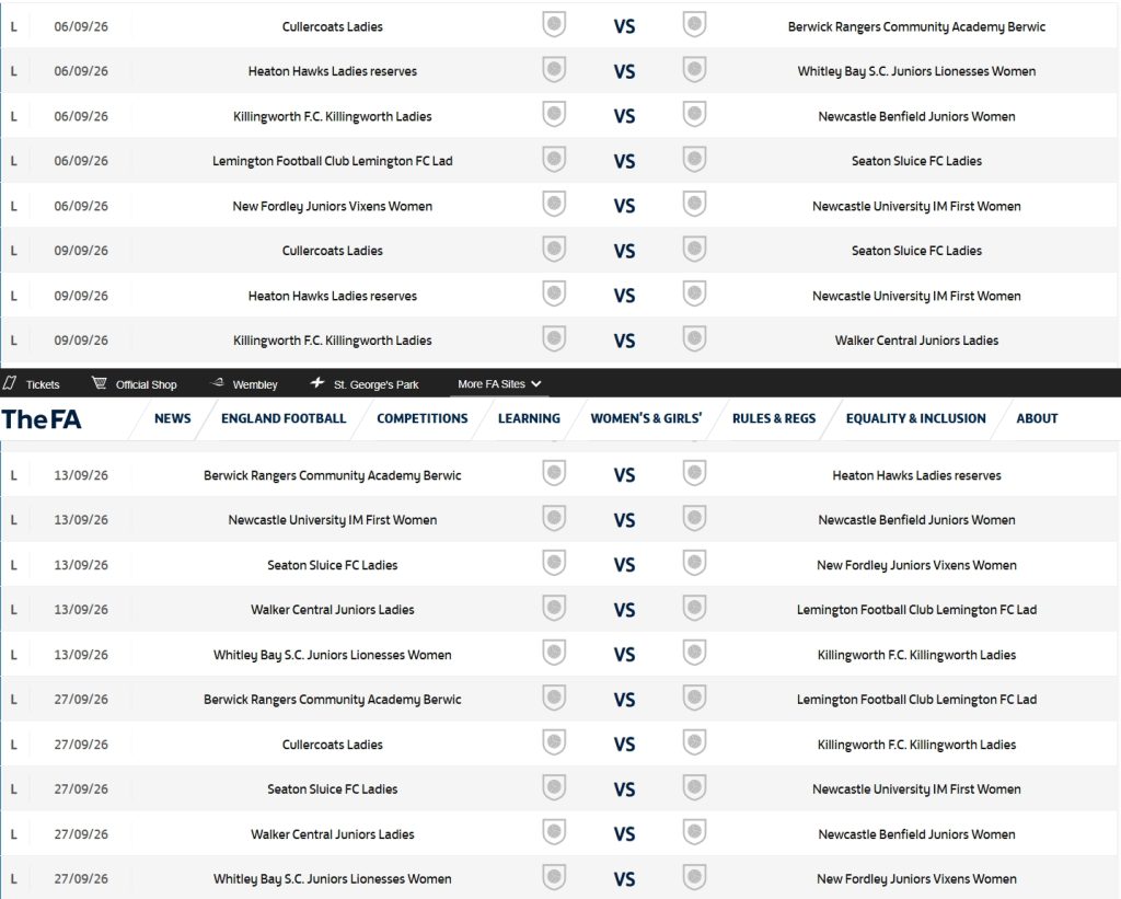 Div One Fixtures