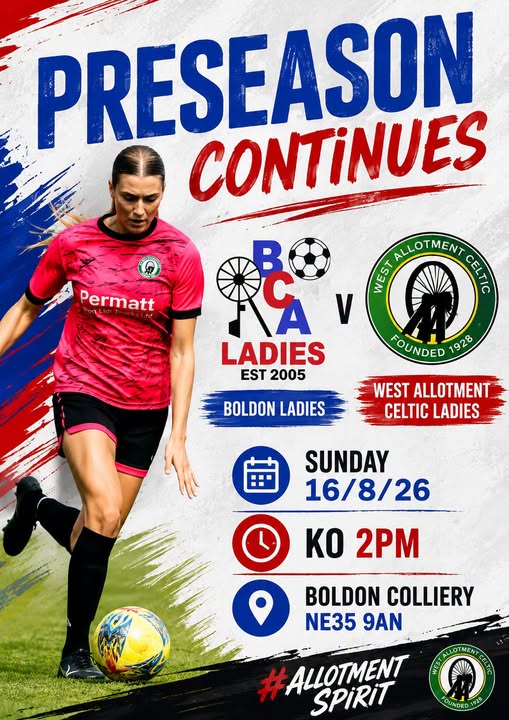 Pre-Season Preview: Boldon Ladies v West Allotment Celtic Ladies