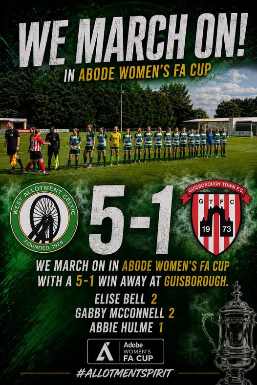 𝗙𝗨𝗟𝗟 𝗧𝗜𝗠𝗘: Guisborough Town F.C. 1-5 West Allotment Celtic