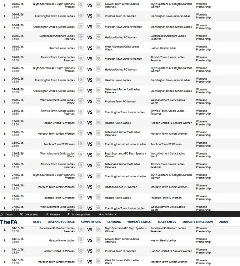 Premier League Fixtures
