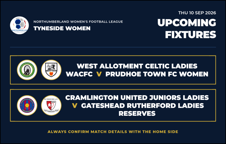 Upcoming Fixtures: THU 10 SEP 2026